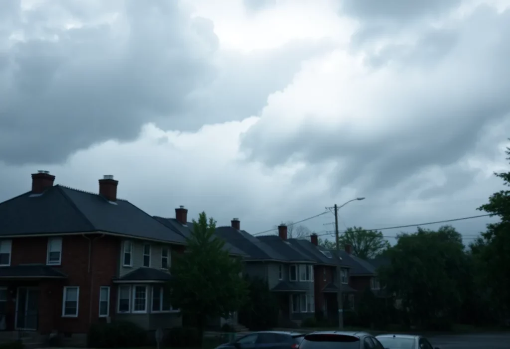 Heavy rain and stormy weather in Boston