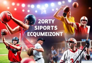 Collage of sports events showcasing basketball, football, baseball, and hockey.
