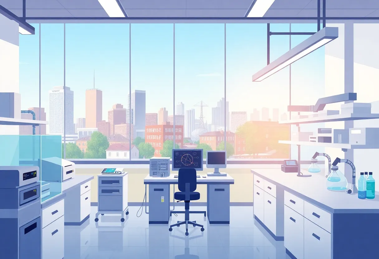 Conceptual image of a modern laboratory facility in Somerville