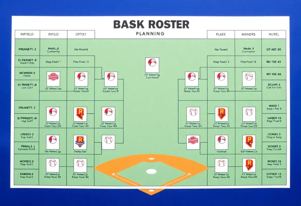 Baseball team roster planning visual