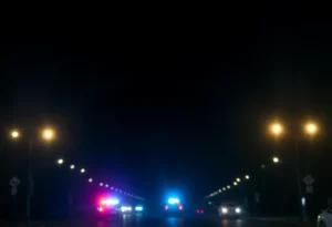 Police lights in Worcester representing law enforcement actions
