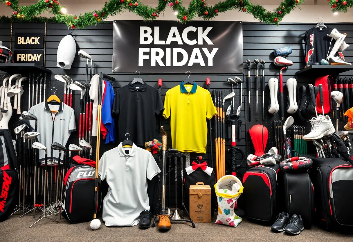 Golf store showcasing deals during Black Friday 2025