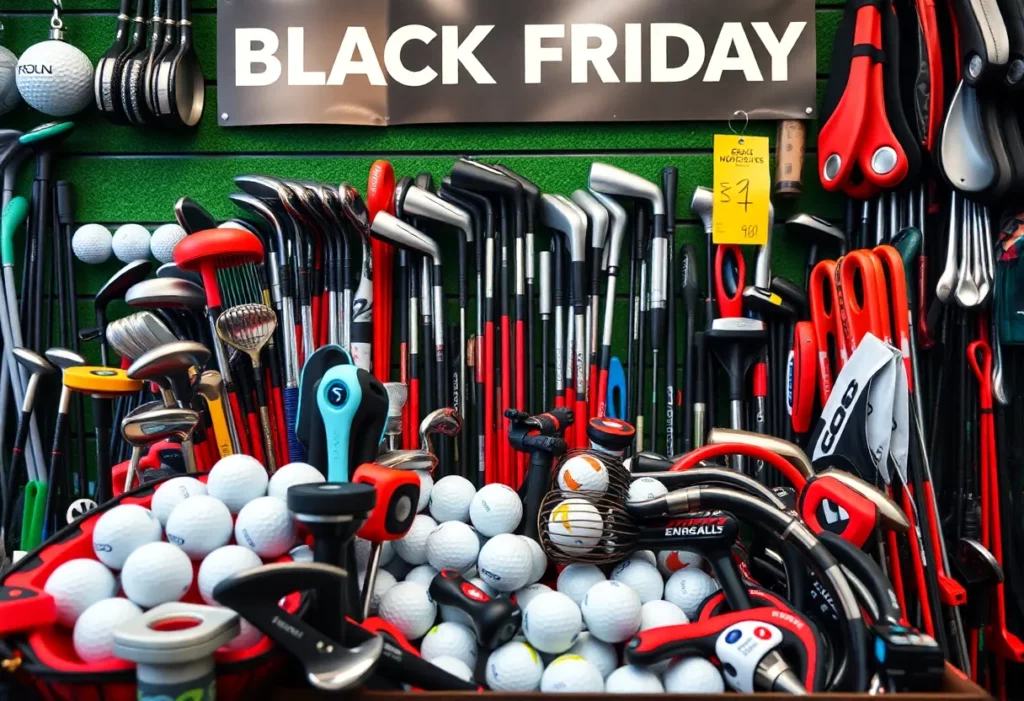 Discounted golfing gear on display for Black Friday