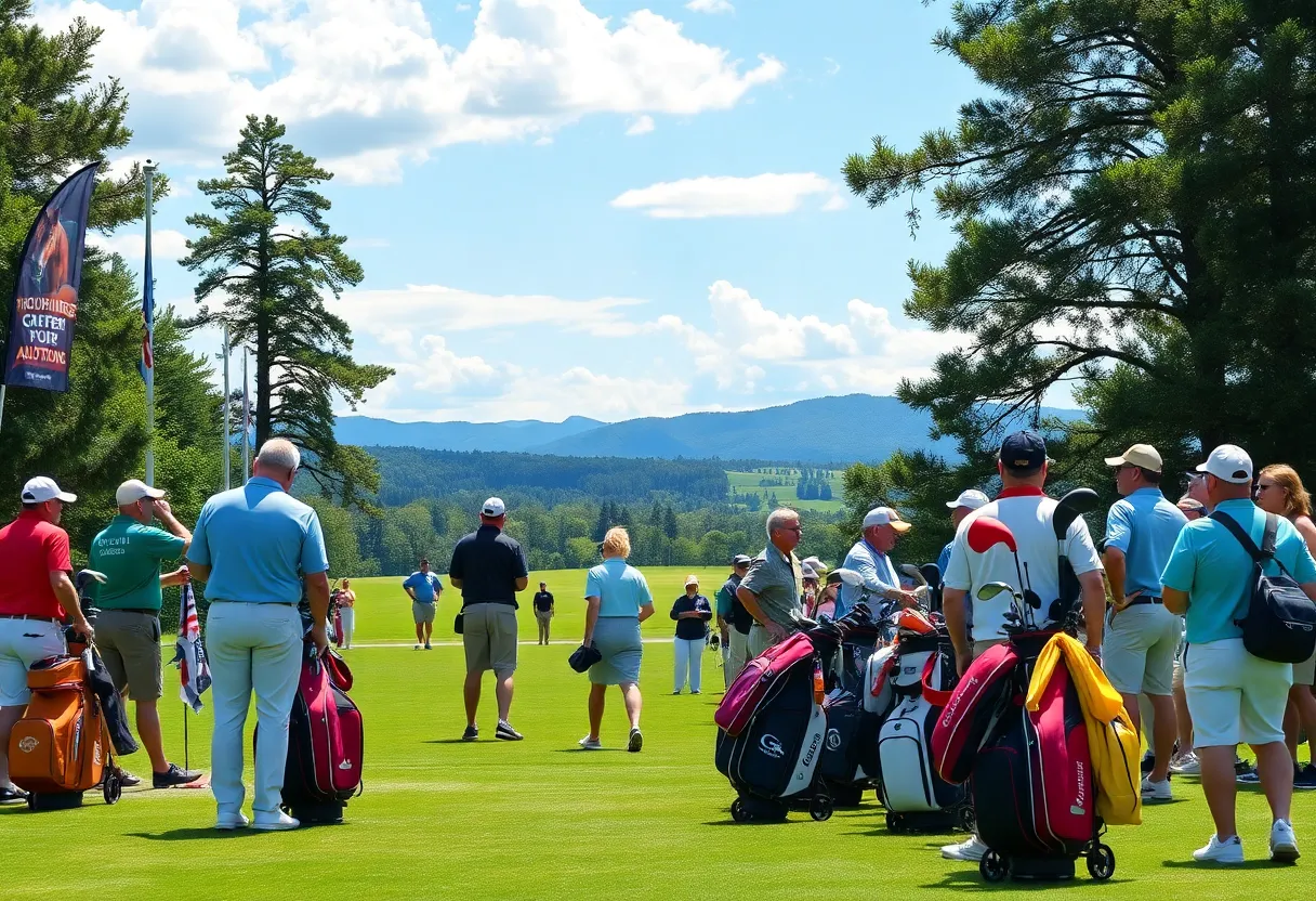 Golfers participating in the Florida Thoroughbred Golf Tournament