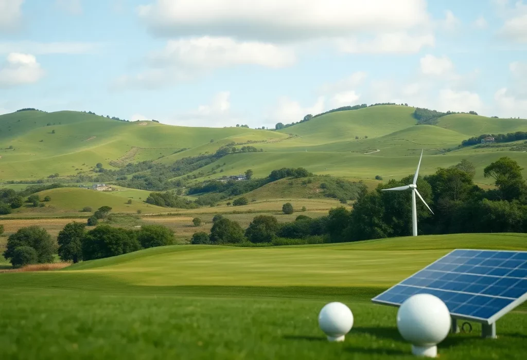 Historic golf course with sustainable power installation