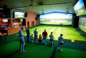 Indoor golf simulators at Philly's Golf Club