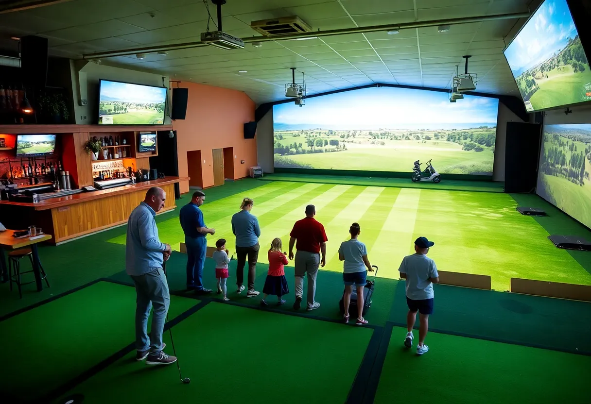 Indoor golf simulators at Philly's Golf Club