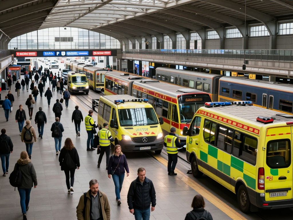 Emergency responders at Back Bay Station