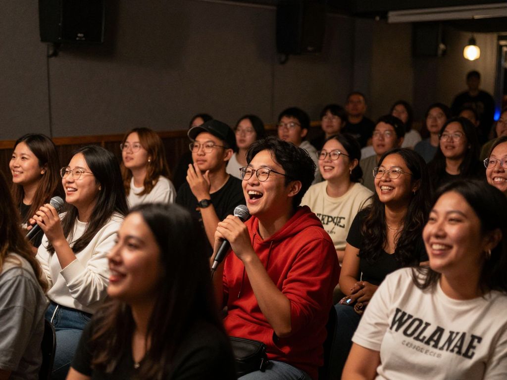 Audience enjoying the Black Comedy Explosion at Carver Den