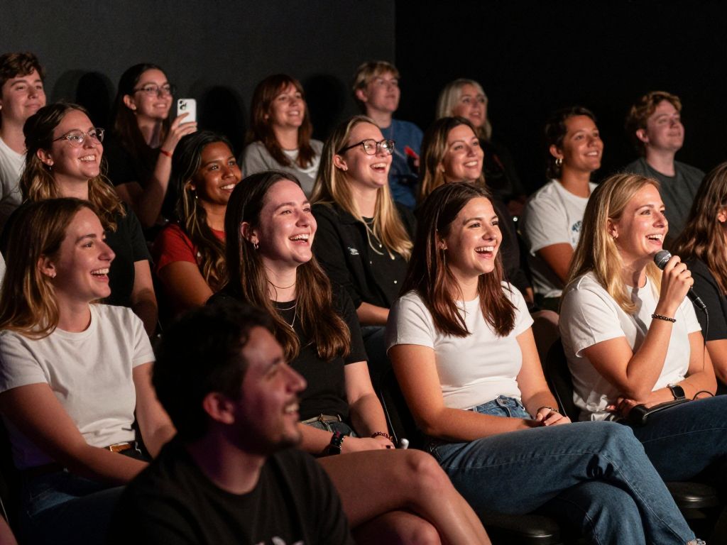 Audience enjoying a live comedy performance