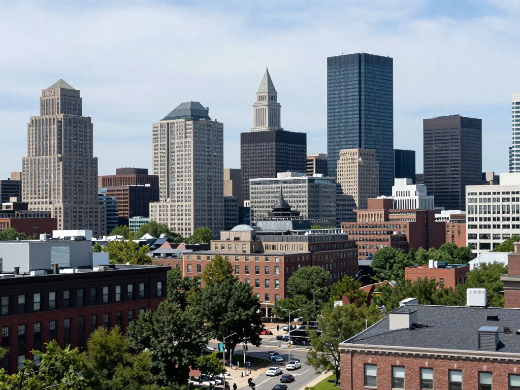 A panorama of Boston's urban landscape highlighting the complexity of the city.