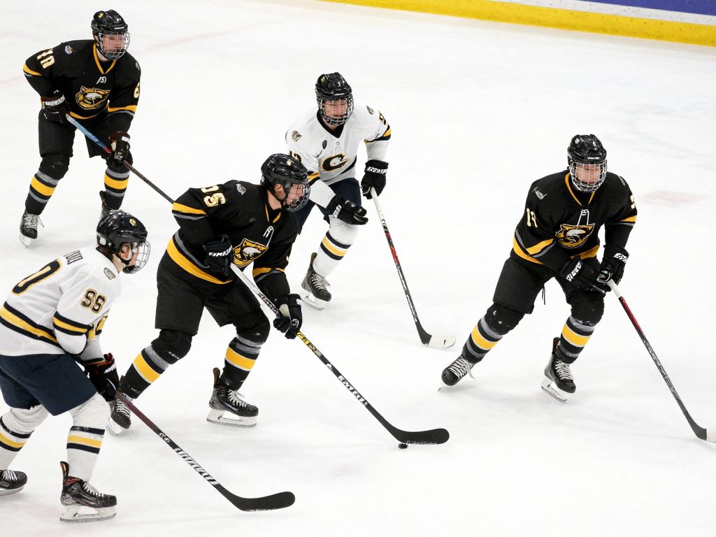 Boston College Men's Hockey Team playing on the ice
