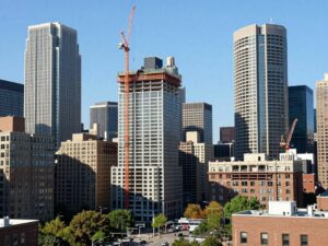 Skyline of Boston highlighting commercial real estate developments