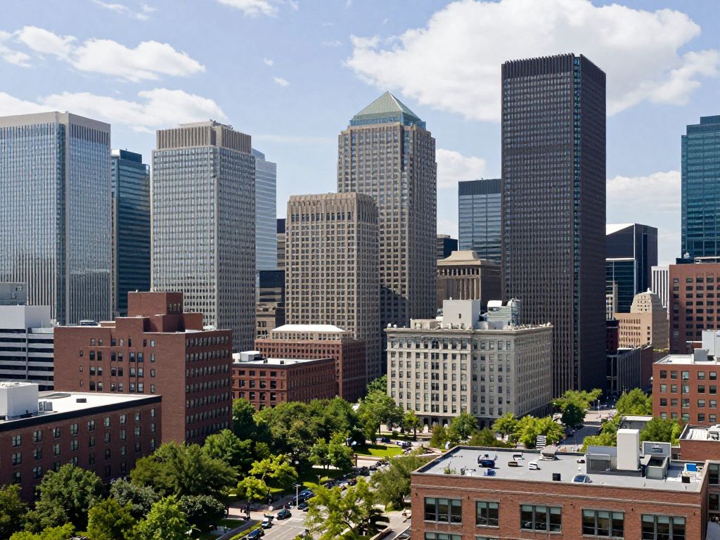 Skyline view of Boston featuring office buildings and mixed-use properties.