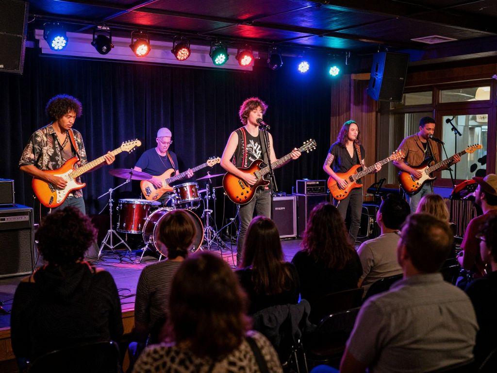 Attendees enjoying a live music concert in Boston.