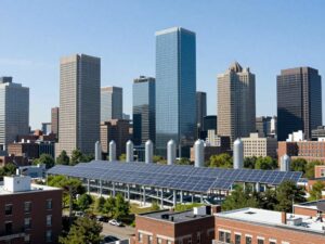 Boston cityscape with energy infrastructure