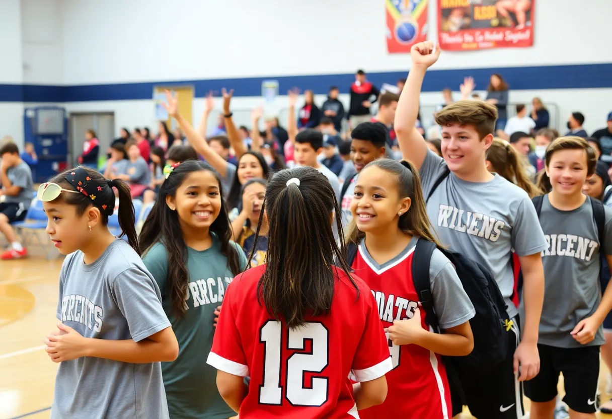 High school athletes competing in various sports