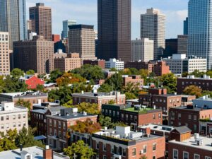 View of Boston's diverse residential areas