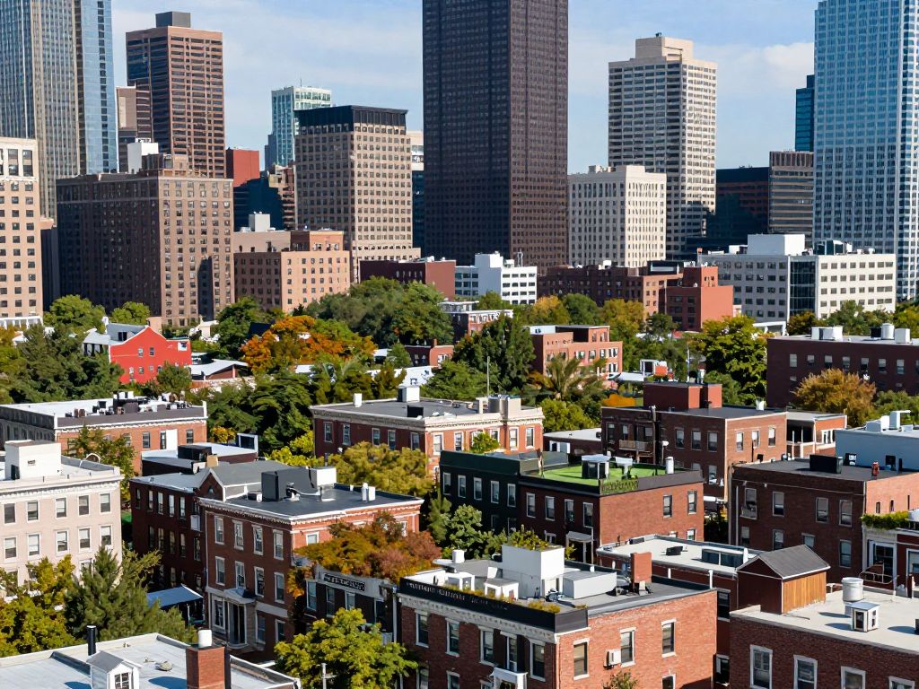 View of Boston's diverse residential areas