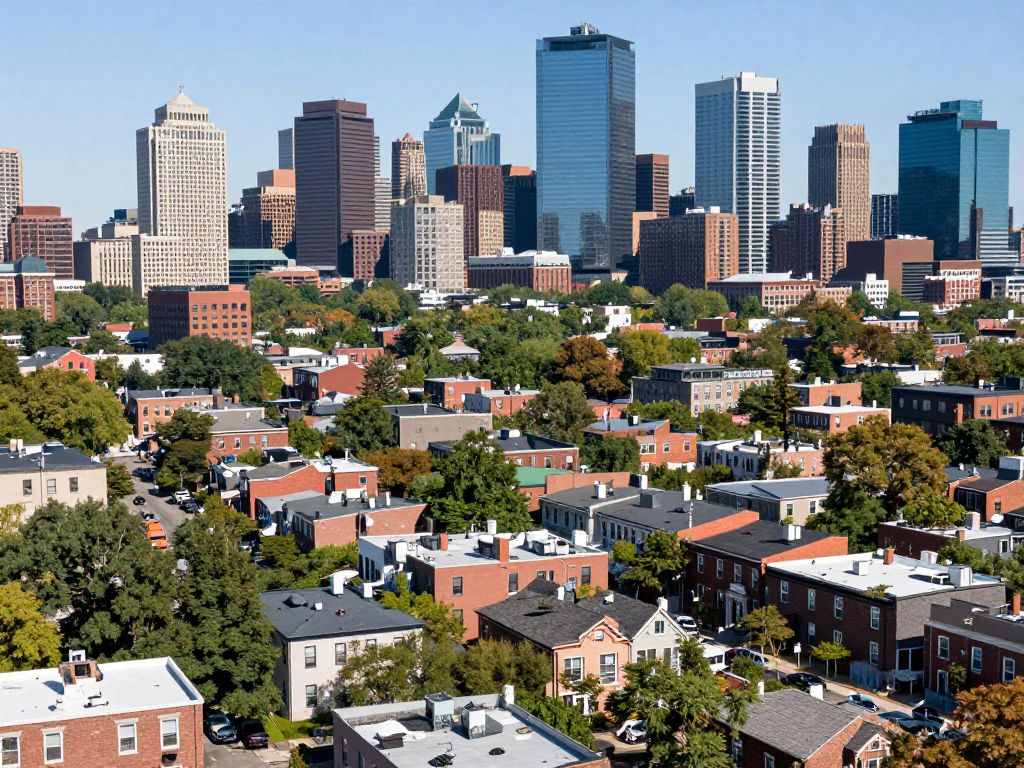 Boston cityscape representing housing diversity and equity efforts.