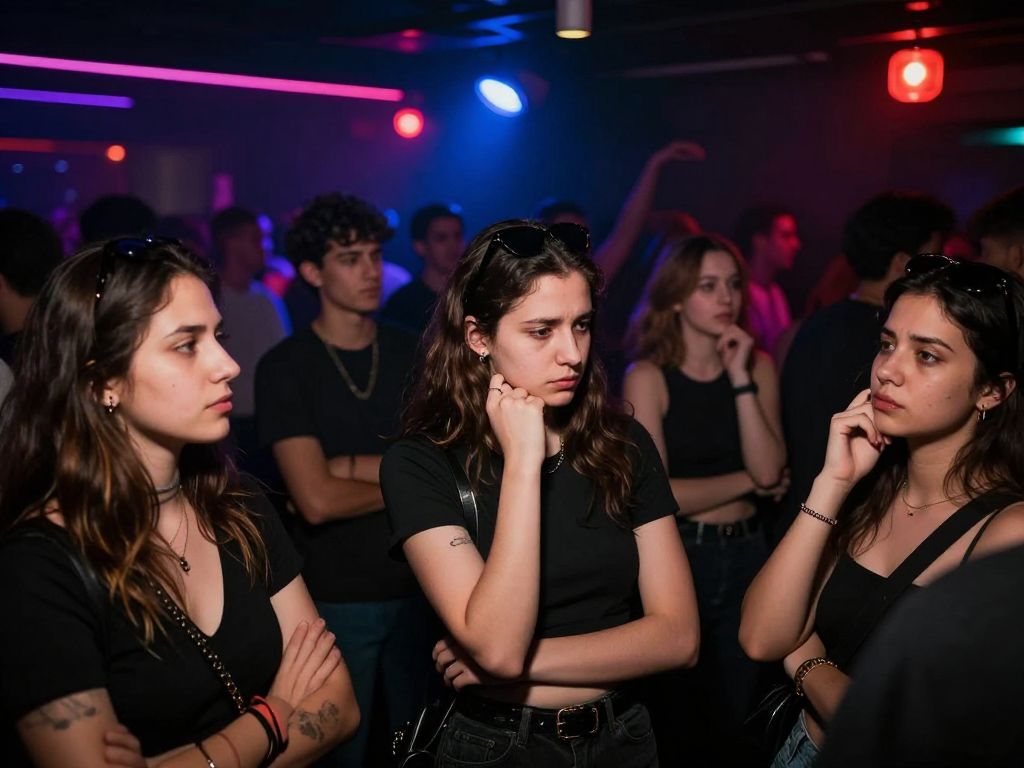 Dance floor at a Boston nightclub with emergency lights