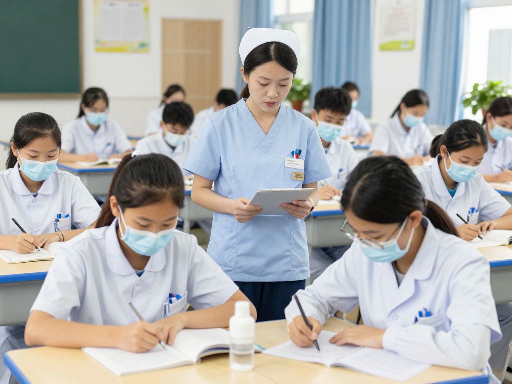 Students engaged in nursing education at Boston College