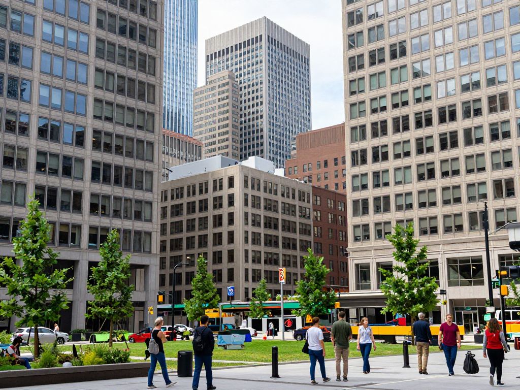 Boston skyline with office buildings