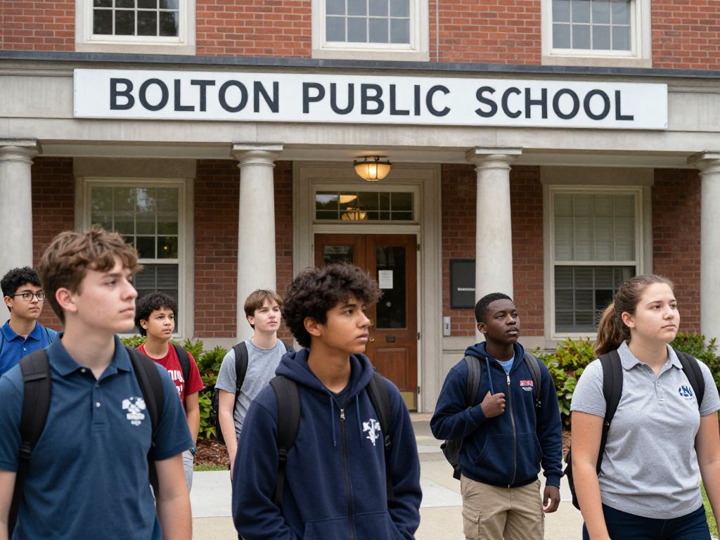 Boston public school building closure sign