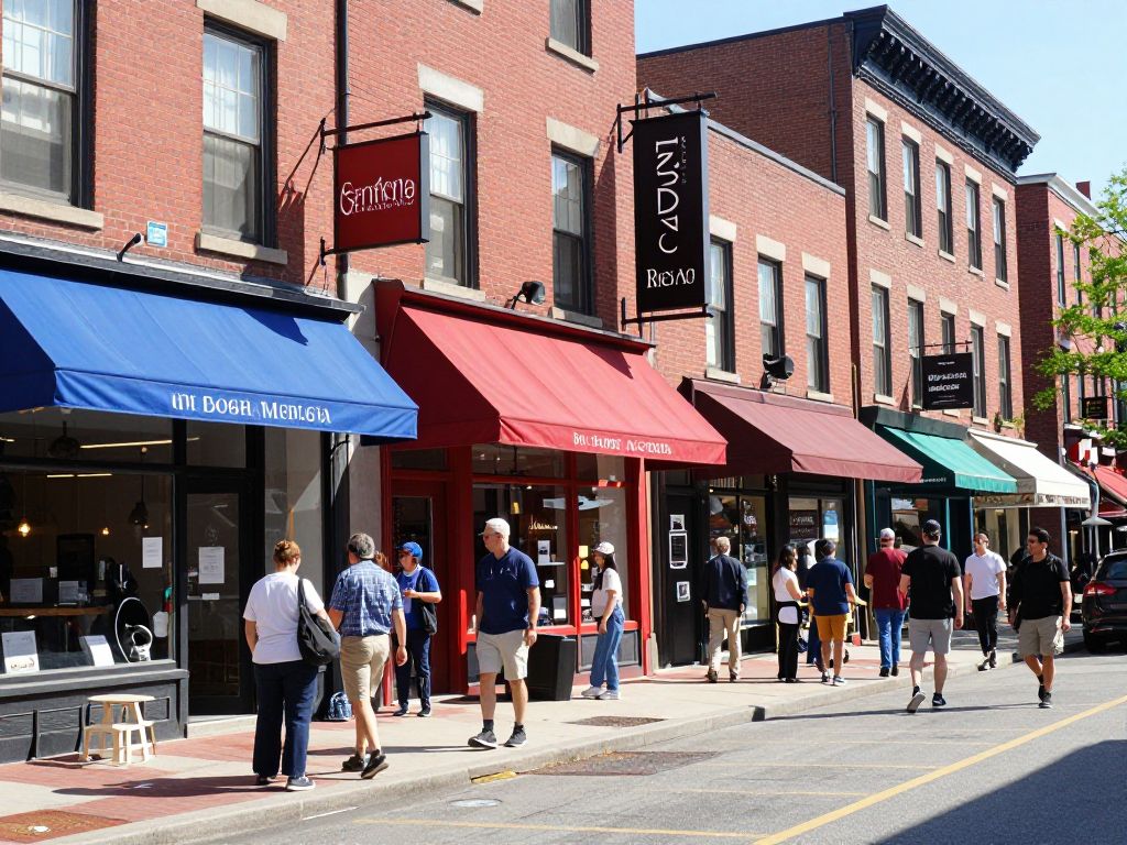 A scenic view of local Boston businesses thriving in the community
