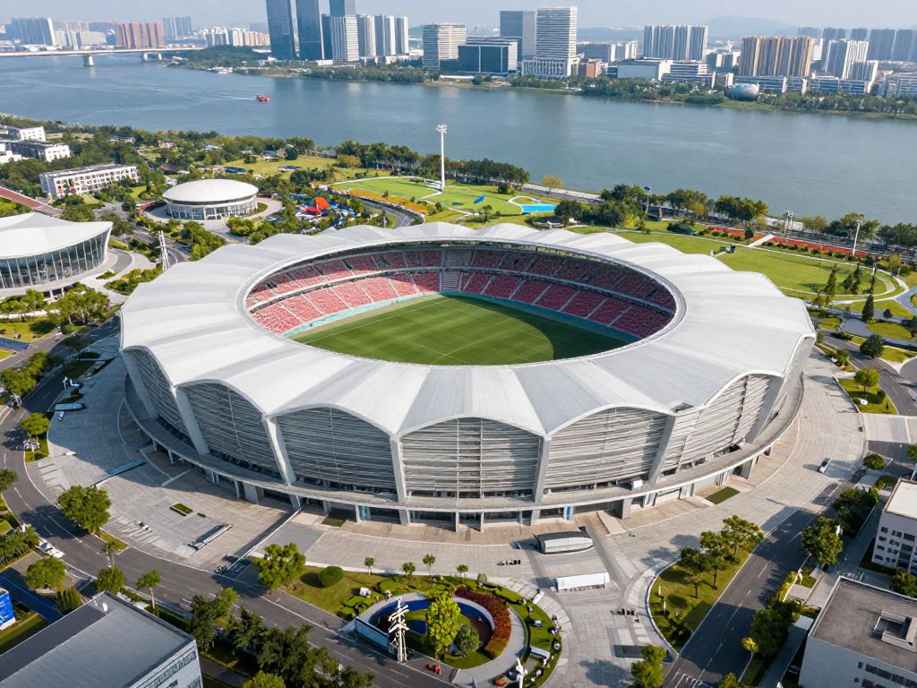 Rendering of the proposed New England Revolution soccer stadium with waterfront park