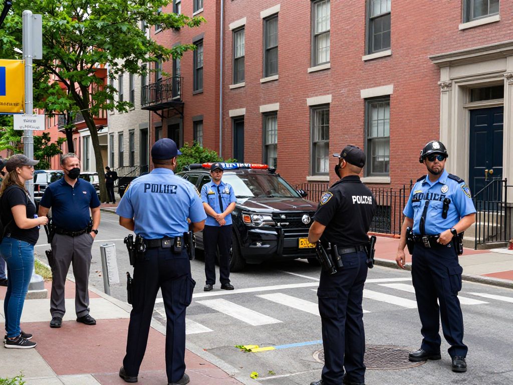 Boston South End police presence after an armed robbery incident