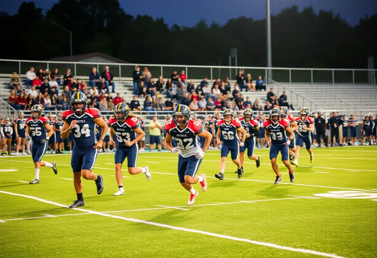 Chelsea High School football team celebrating a victory
