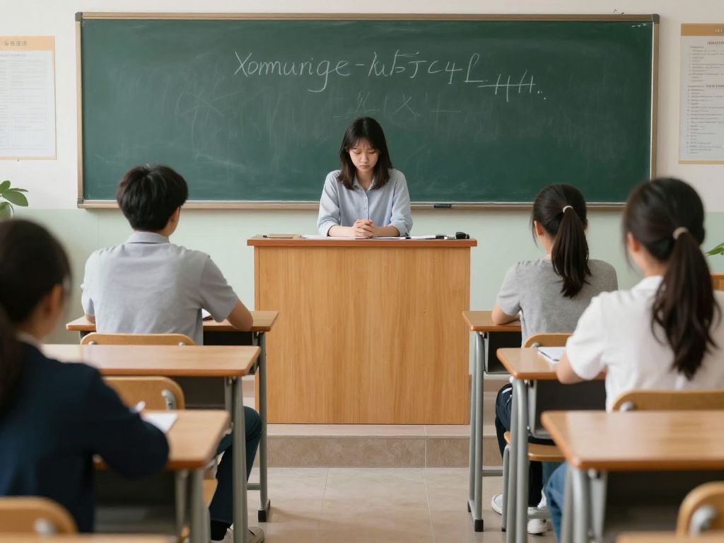 Silent classroom paying tribute to a teacher