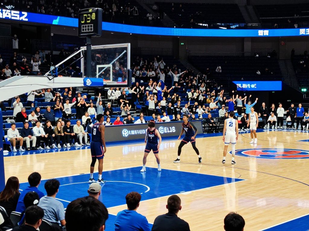 Crowd at basketball game with Harvard logo