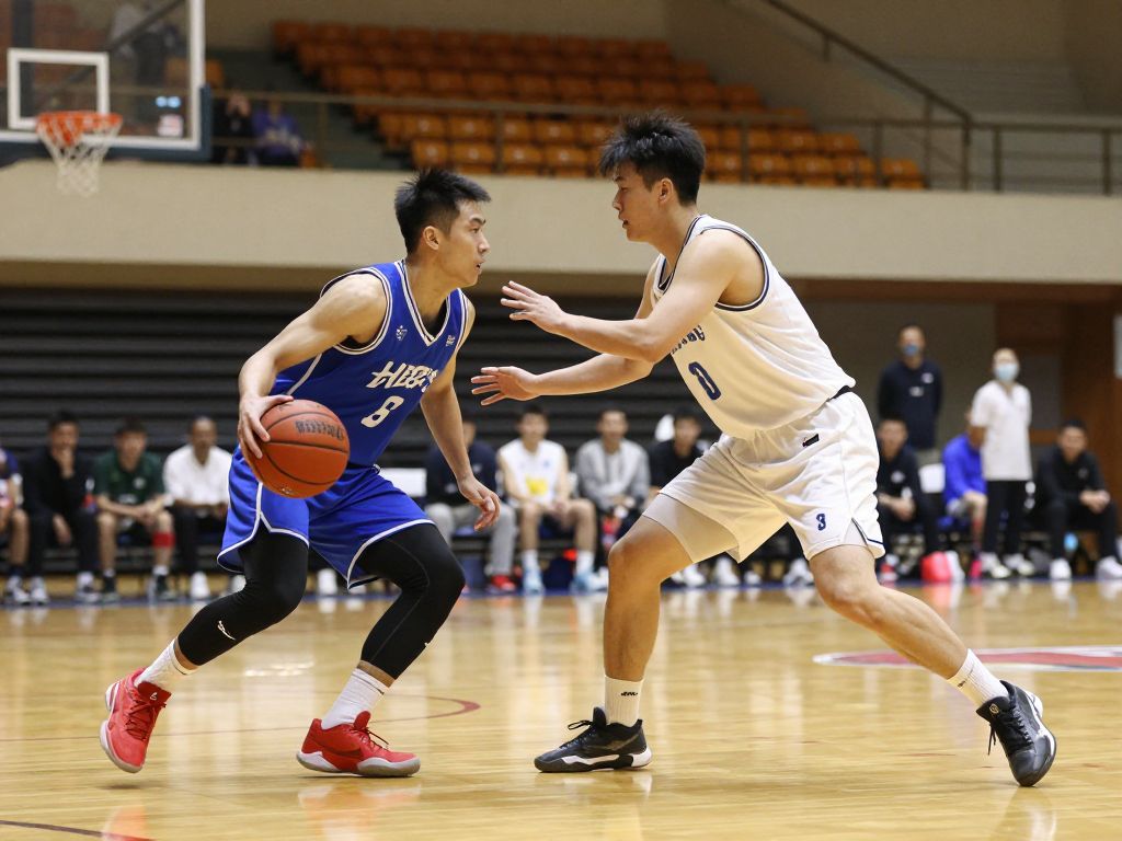 Harvard Men's Basketball competing against St. John's in a collegiate game.