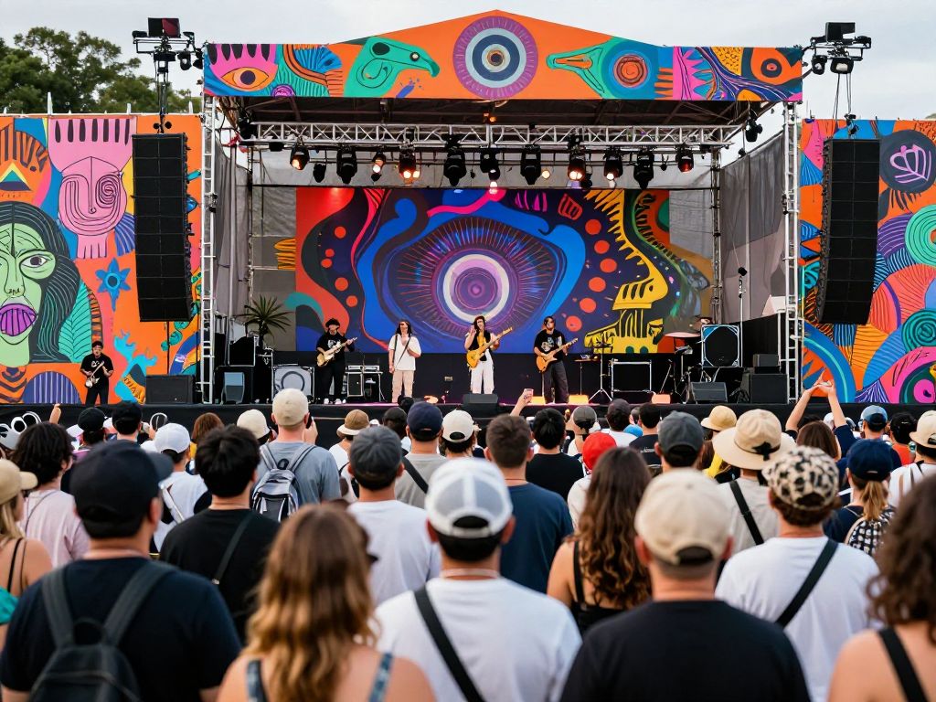 Crowd enjoying live music at I Heart Noise Fest in Boston.