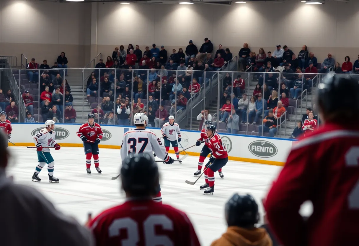High school ice hockey game between Marshfield and Scituate