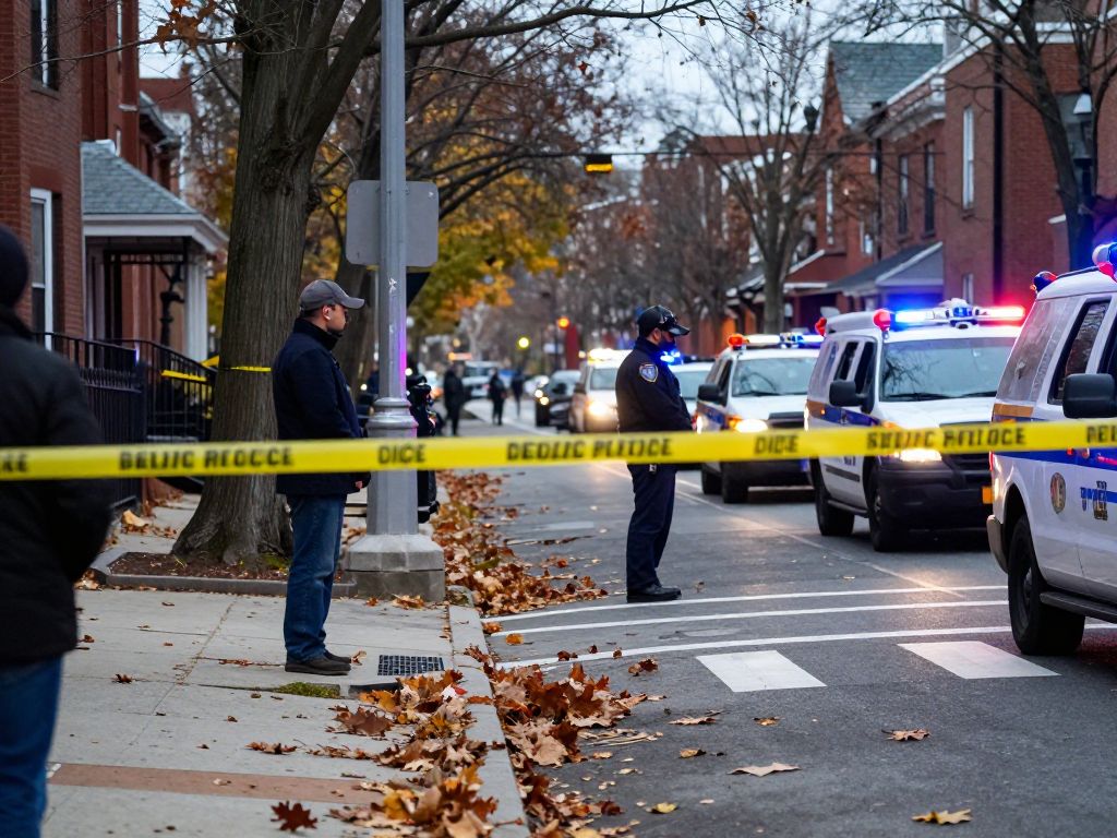 Police and emergency response at a crime scene in Mattapan