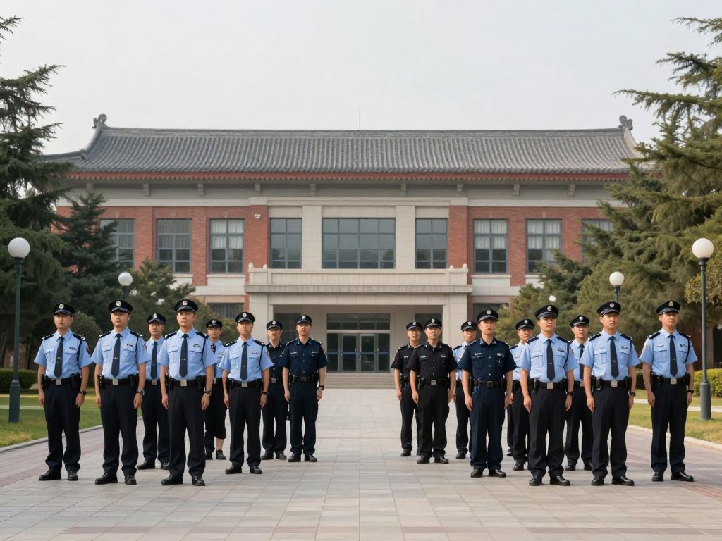 Investigation scene at an academic campus after a tragic event.