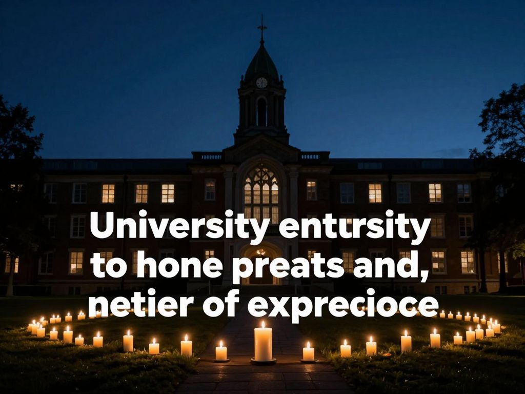 Candles lit in memory of MIT professor amidst university backdrops.