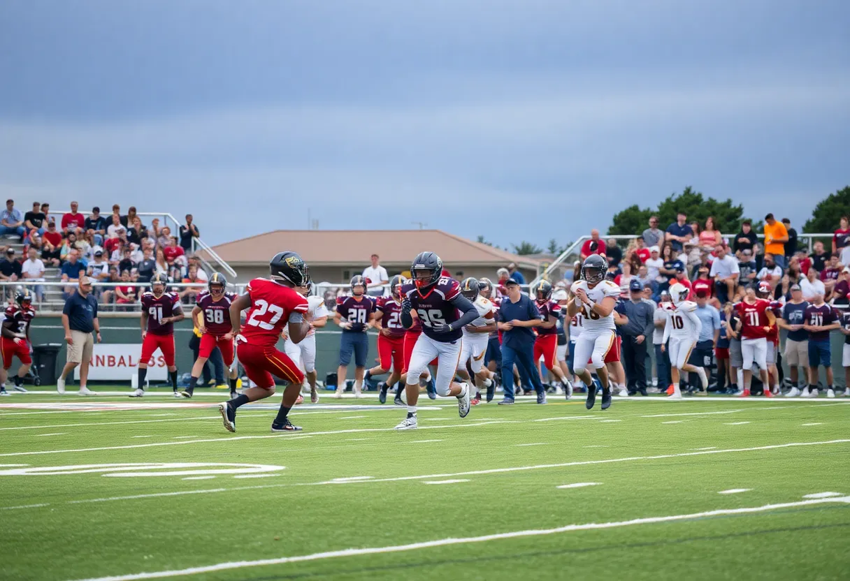 Nantucket Whalers football team playing on the field