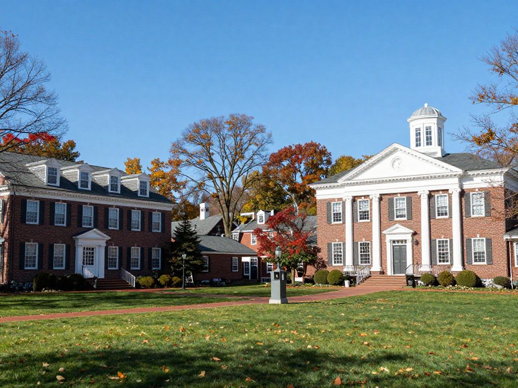 Campus scene indicating community safety and academic focus