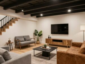 Elegant basement remodel in Cambridge, MA