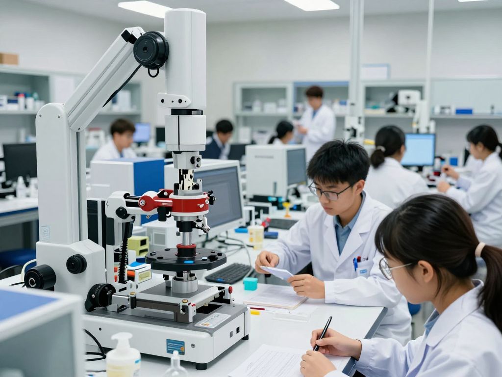 Students researching skeletal mechanobiology techniques