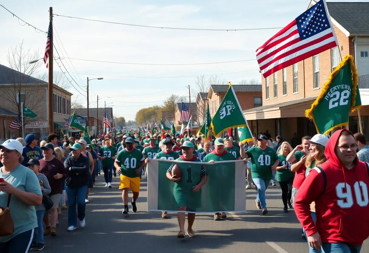 Sonora High School football team parade celebrating championships
