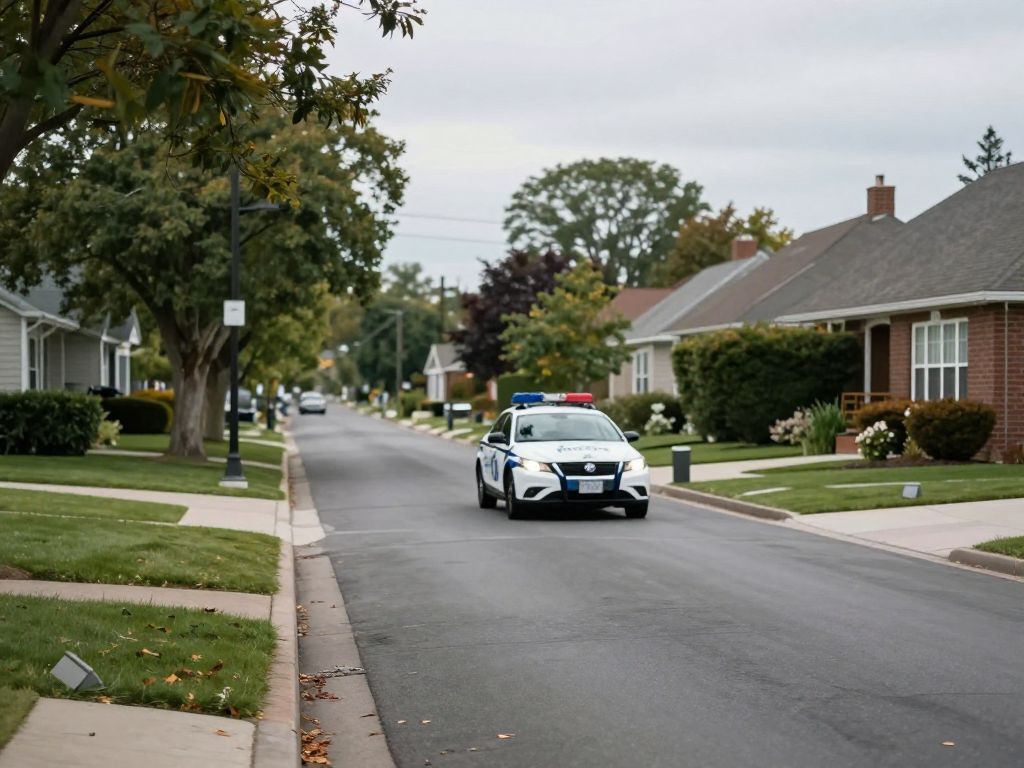 A quiet street in Stoughton where a tragic accident occurred.
