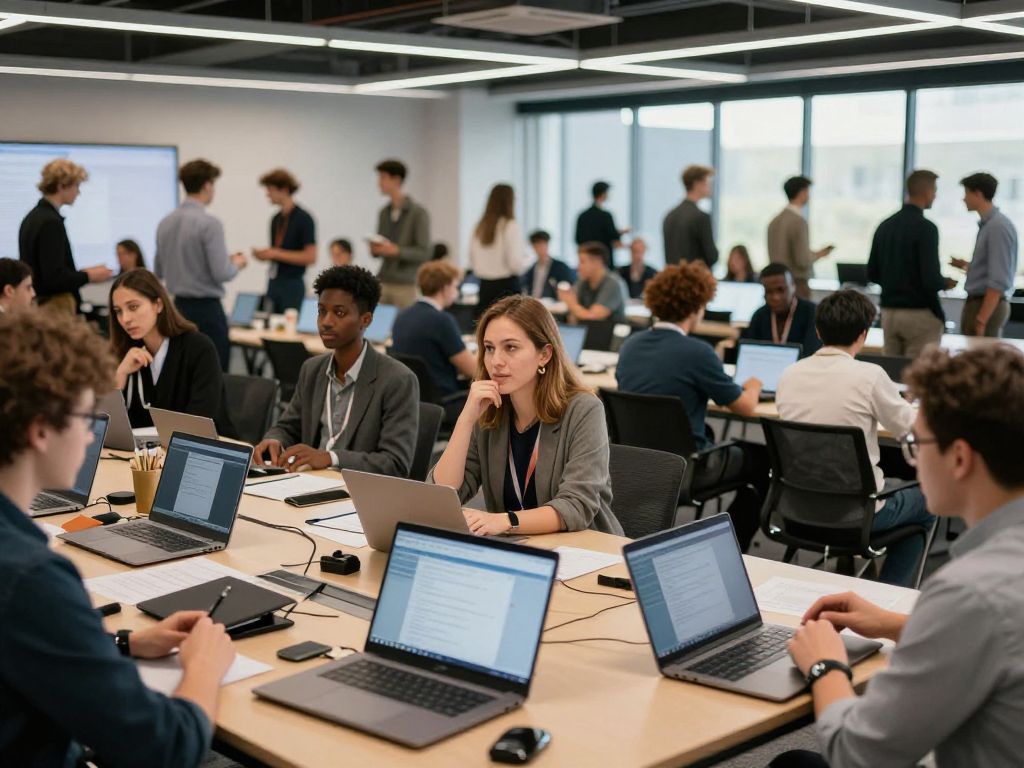 Attendees at the 2026 SOLAR Conference engaging in discussions about online learning.