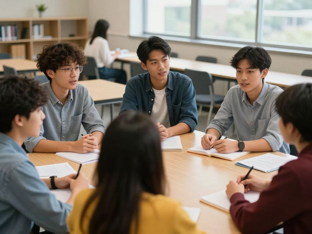 Students engaging in discussion at Boston University