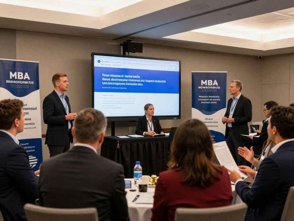 Professionals networking at the Access MBA Event in Boston