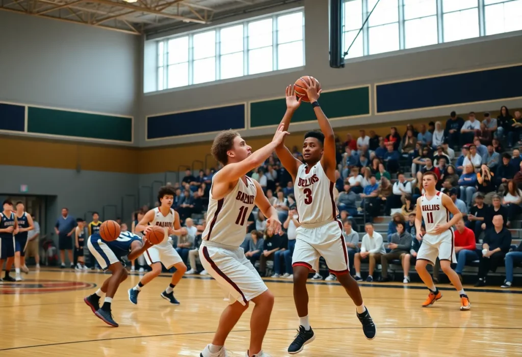 Beverly basketball team celebrating their victory over Danvers
